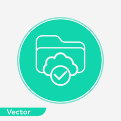 Cloud folder vector icon sign symbol