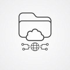 Cloud folder vector icon sign symbol