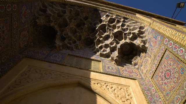 Picturesque designs on the ceiling of a mosque