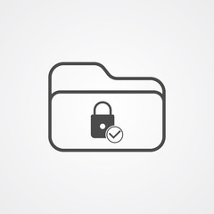 Locked folder vector icon sign symbol