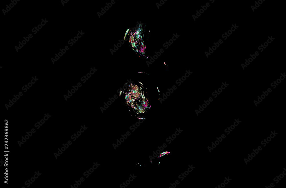 Poster Green purple fractal background. Fantasy fractal texture. Digital art. 3D rendering. Computer generated image.