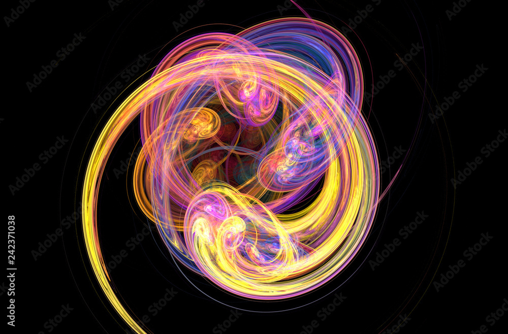 Poster blue yellow pink fractal background. fantasy fractal texture. digital art. 3d rendering. computer ge