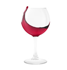 Realistic transparency wine glass. Vector illustration isolated on white background. EPS10.