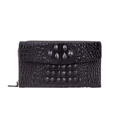 Hipster black leather handbag on white. Tredy accessory