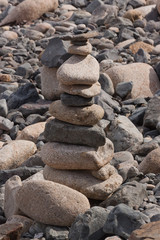 Fototapeta na wymiar Pile of pebbles on a beach