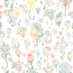 Pattern surface design on white background flowers in line style.