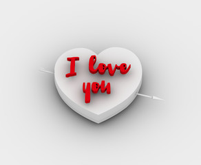 I love you, 3d text rendering