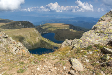 Summer view of  The Kidney and  the Eye lakes, Rila Mountain, The Seven Rila Lakes, Bulgaria