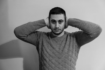  Portrait of a young boy who does not want to listen.