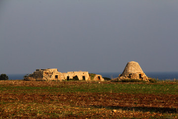 antichi trulli nella campagna presso Polignano a Mare (Bari)