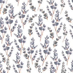 Obraz na płótnie Canvas Vector floral pattern of branches. Natural elegant floristic surface design