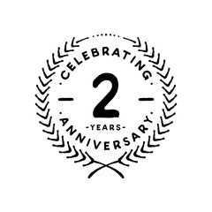 2 years design template. 2nd vector and illustration 