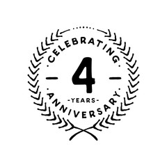 4 years design template. 4th vector and illustration 