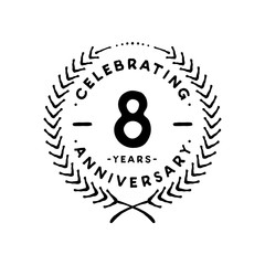 8 years design template. 8th vector and illustration 