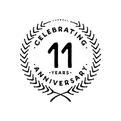 11 years design template. 11th vector and illustration 