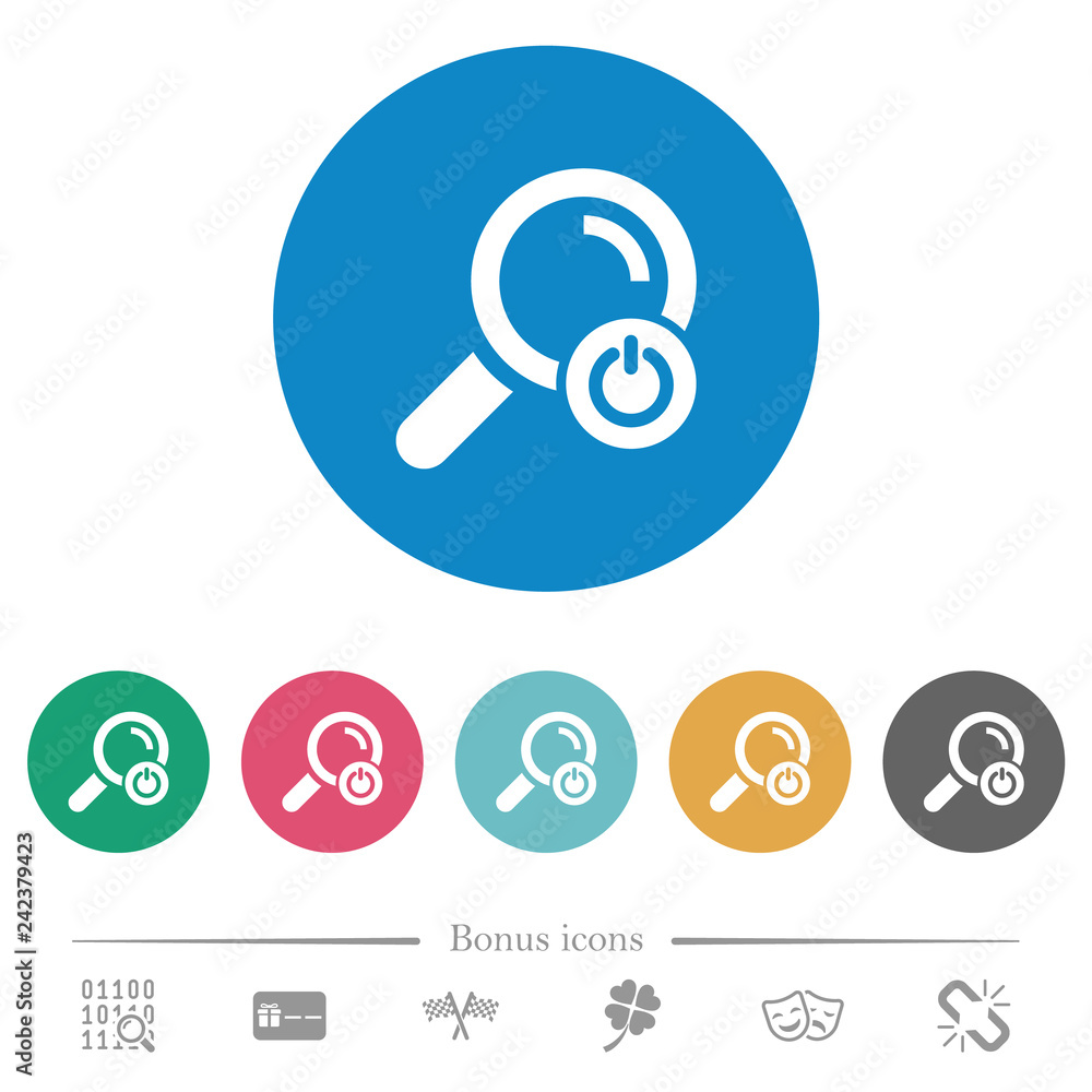 Poster exit from search flat round icons