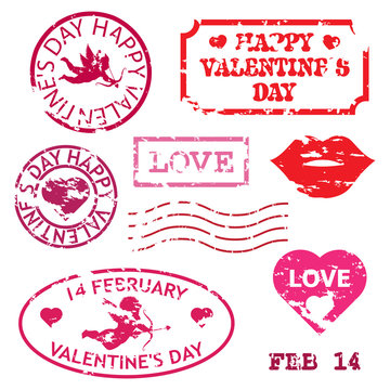 Happy valentines day grunge stamp
