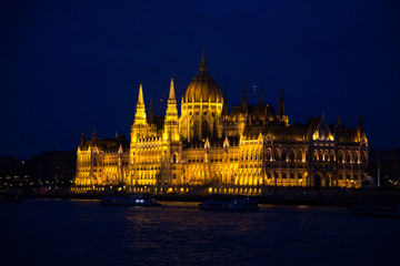 Fototapeta na wymiar Night landscape in gothic Budapest