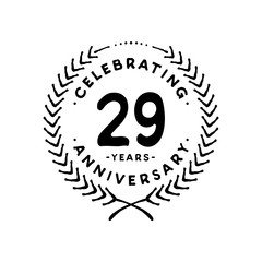 29 years design template. 29th vector and illustration 