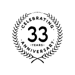 33 years design template. 33rd vector and illustration 