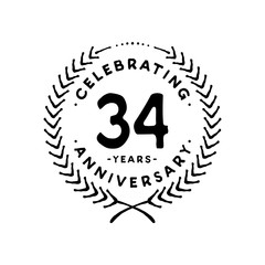 34 years design template. 34th vector and illustration 