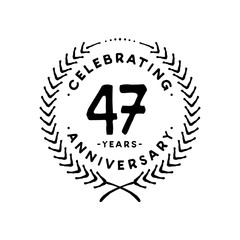 47 years design template. 47th vector and illustration 