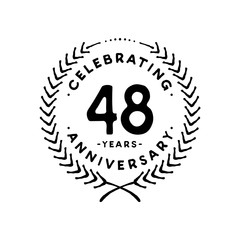 48 years design template. 48th vector and illustration 