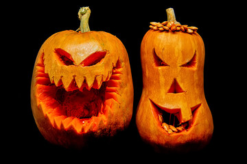 Naklejka premium Halloween pumpkin Jack O'Lantern head