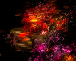 Fractal digital abstract, fantasy design, disco