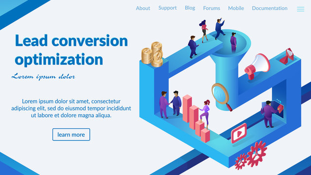 Lead Conversion Optimization Vector Web Banner