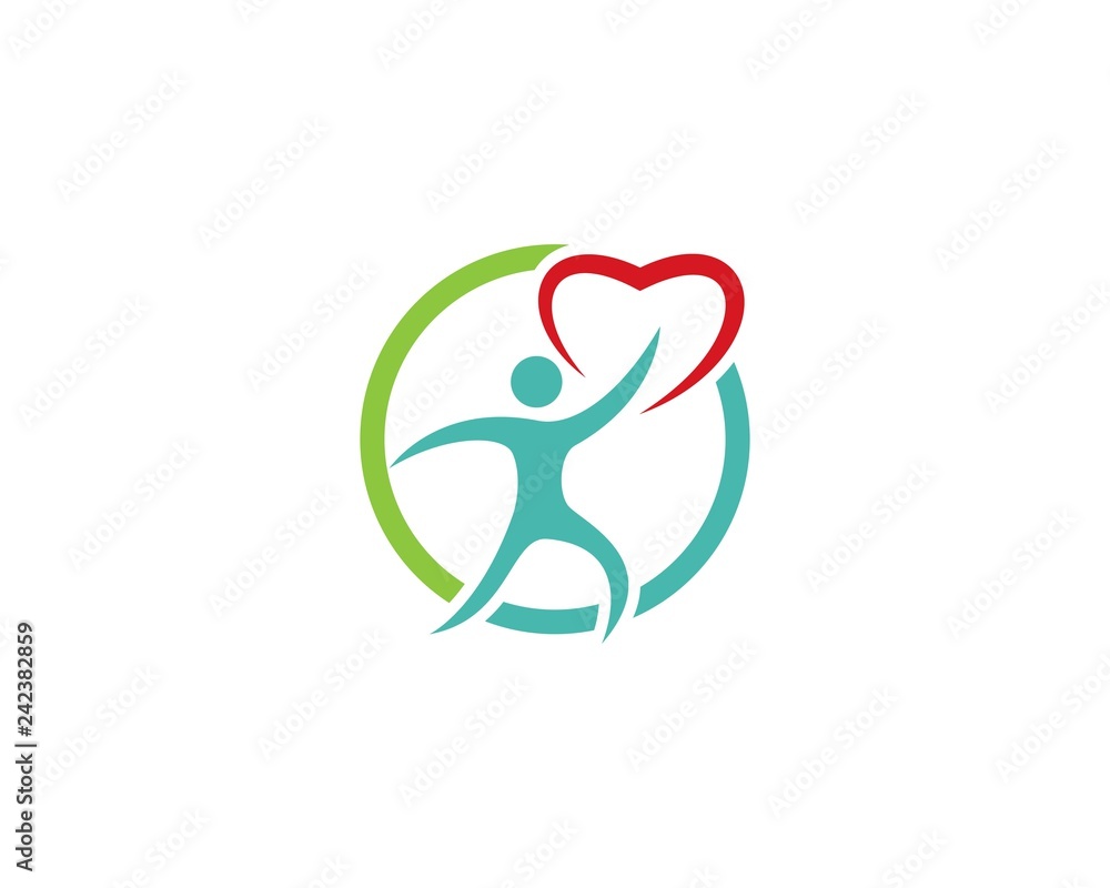 Sticker heart care logo