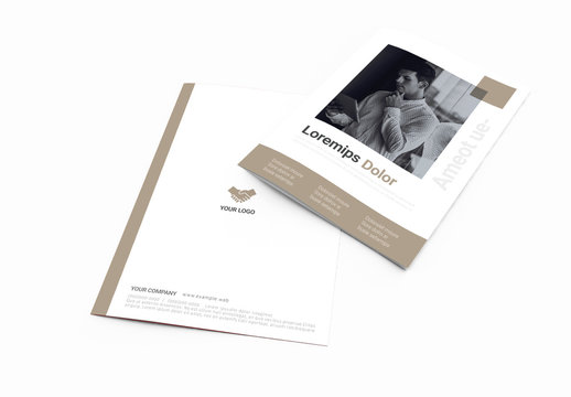 Corporate Brochure Layout with Brown Accents