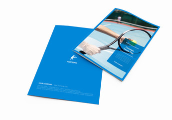 Tennis-Themed Brochure Layout with Blue Accents