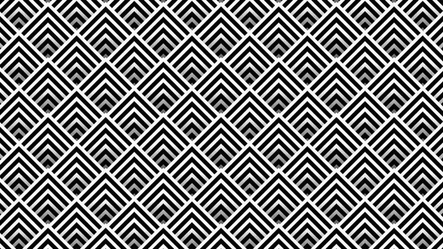 Black and white animated background featuring a seamless pattern of multiple triangle shapes. 