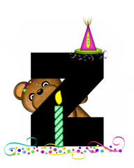 Alphabet Teddy Party Time Z