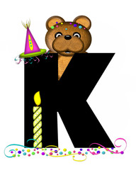 Alphabet Teddy Party Time K