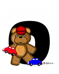 Alphabet Teddy Playing Cars O