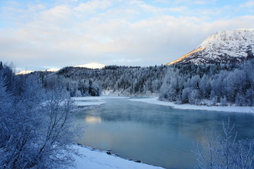 kenai river Alaska in the winter