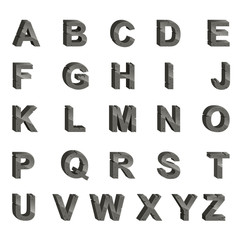 the collection of the capital alphabet in the grey color