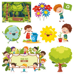 Vector Illustration Of Environment Elements