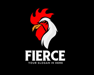 elegant chicken , rooster in black background template logo design inspiration © ShiipArts