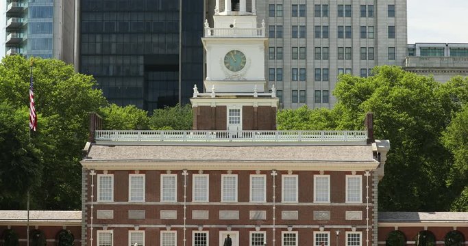 Independence Hall where the Declaration of Independence and the U.S. Constitution were signed in Philadelphia Pennsylvania USA