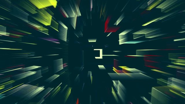 dance of geometric shapes on the screen