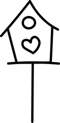 Hand drawn bird house doodle sketch  vector	