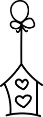 Hand drawn bird house doodle sketch  vector	