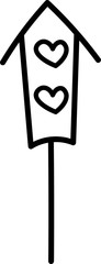 Hand drawn bird house doodle sketch  vector	