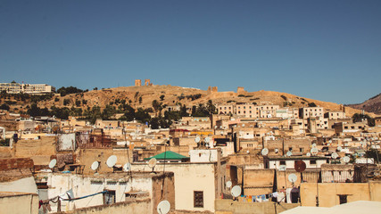 Fototapeta na wymiar View of the old town in Fes - Morocco