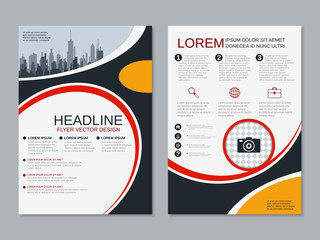 Modern professional two-sided flyer vector design template