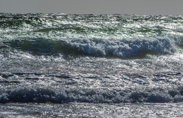 Choppy windblown seas