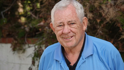 Casual outdoor portrait of senior man